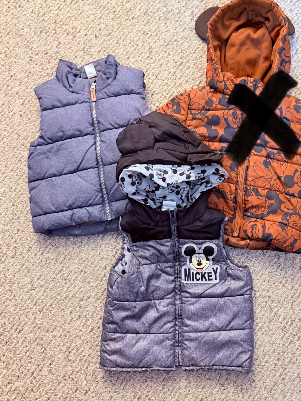 Boys 2T Lot of 2 Vests Disney H&M Puffer